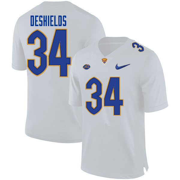 Men #34 Solomon DeShields Pitt Panthers College Football Jerseys Sale-White